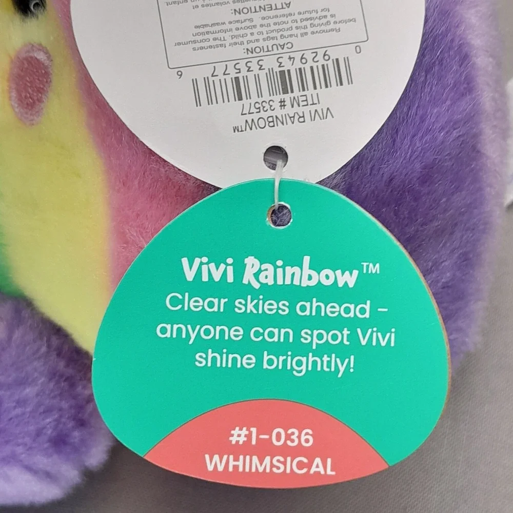 Aurora Palm Pals Vivi Rainbow Plush 5